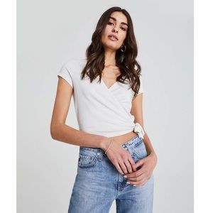 AG jeans THE KYARYO TOP in ivory dust size small